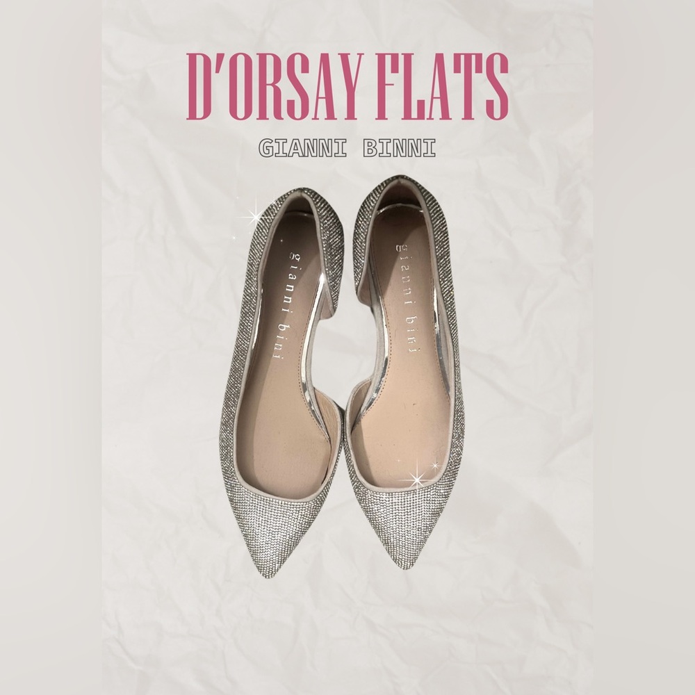 Gianni Bini Silver Sparkle Flats - Like New
